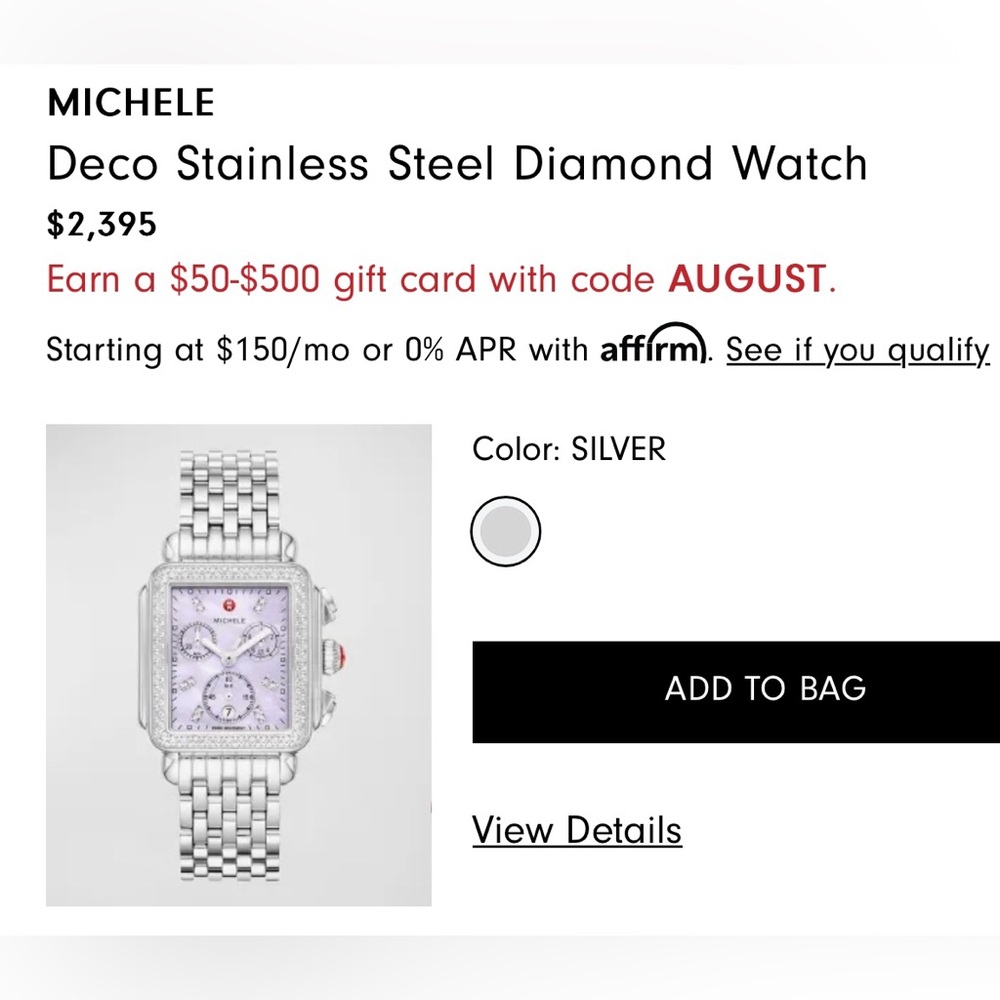 Michele Deco chronograph diamond watch - Picture 14 of 14